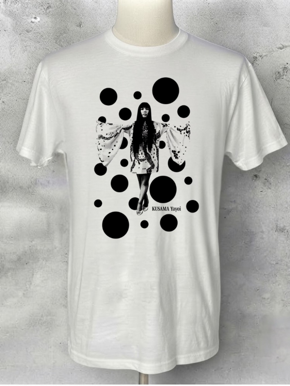 Yayoi Kusama Polka Dot Portrait Black Memories Graphic T-Shirt